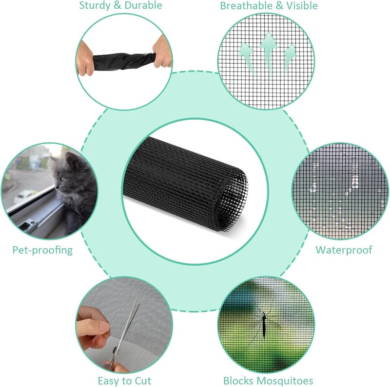 Rindion 48x102 Inch Window Screen Replacement, DIY Adjustable Pet-Proof Patio Screen, Anti-Mosquito Window Screen Mesh for Porch and Sliding Doors - Image 4